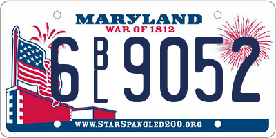MD license plate 6BL9052