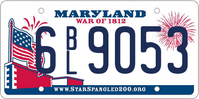 MD license plate 6BL9053