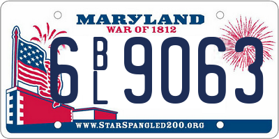 MD license plate 6BL9063