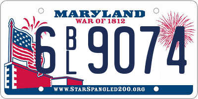 MD license plate 6BL9074