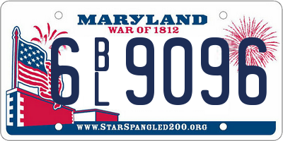 MD license plate 6BL9096