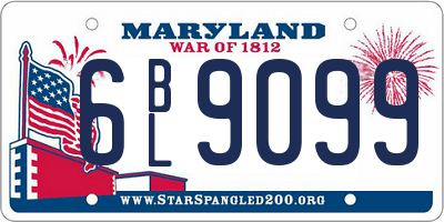 MD license plate 6BL9099