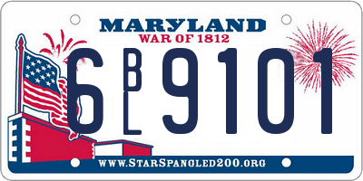 MD license plate 6BL9101