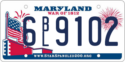 MD license plate 6BL9102