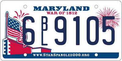 MD license plate 6BL9105