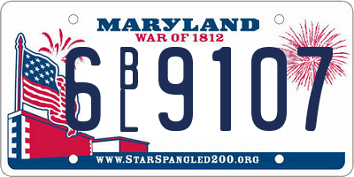 MD license plate 6BL9107