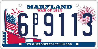 MD license plate 6BL9113