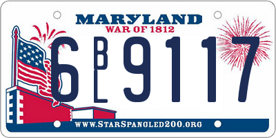 MD license plate 6BL9117
