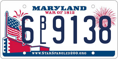MD license plate 6BL9138