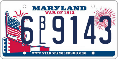 MD license plate 6BL9143
