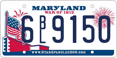 MD license plate 6BL9150