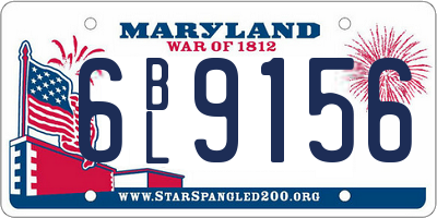 MD license plate 6BL9156