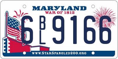 MD license plate 6BL9166