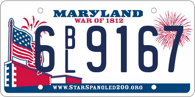 MD license plate 6BL9167