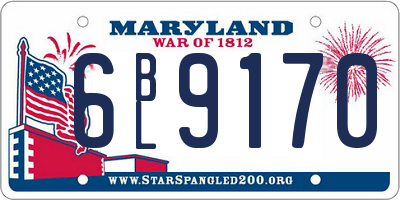 MD license plate 6BL9170
