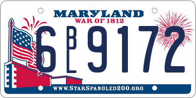 MD license plate 6BL9172