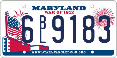 MD license plate 6BL9183