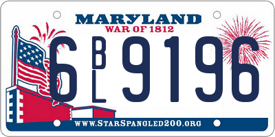 MD license plate 6BL9196