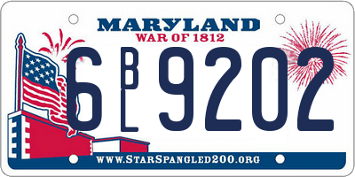 MD license plate 6BL9202