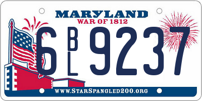 MD license plate 6BL9237