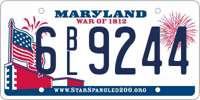 MD license plate 6BL9244