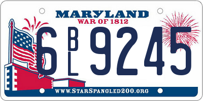 MD license plate 6BL9245