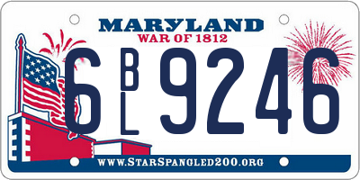 MD license plate 6BL9246