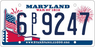 MD license plate 6BL9247