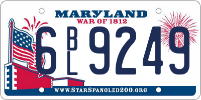 MD license plate 6BL9249