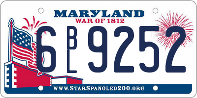 MD license plate 6BL9252