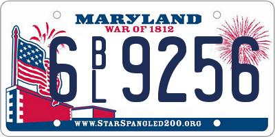 MD license plate 6BL9256