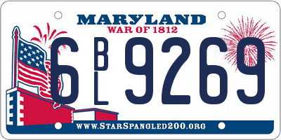 MD license plate 6BL9269