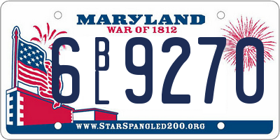 MD license plate 6BL9270