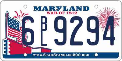 MD license plate 6BL9294