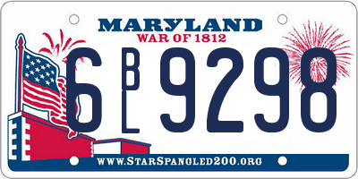 MD license plate 6BL9298