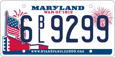 MD license plate 6BL9299