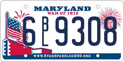 MD license plate 6BL9308
