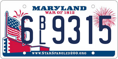 MD license plate 6BL9315