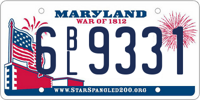 MD license plate 6BL9331