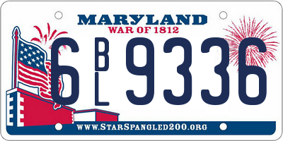 MD license plate 6BL9336