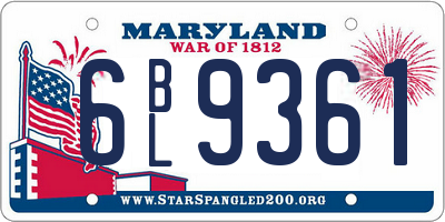 MD license plate 6BL9361