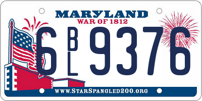 MD license plate 6BL9376