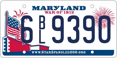 MD license plate 6BL9390