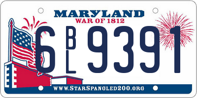 MD license plate 6BL9391