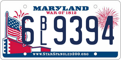 MD license plate 6BL9394