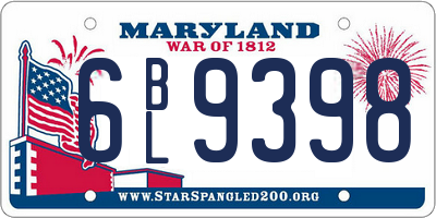 MD license plate 6BL9398