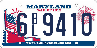 MD license plate 6BL9410