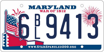 MD license plate 6BL9413