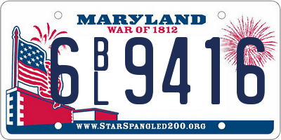 MD license plate 6BL9416