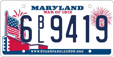 MD license plate 6BL9419